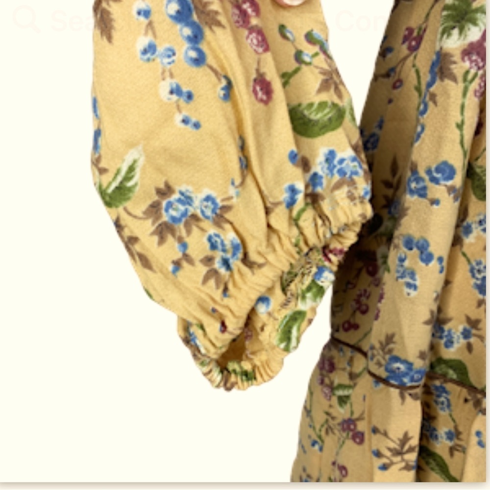 1970's Jody T Vintage Maxi Dress 7 Cottagecore Prairie Hippie Granny - Picture 5 of 12